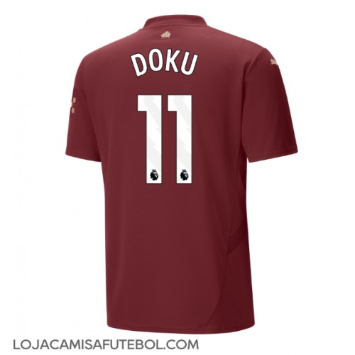 Camisa de Futebol Manchester City Jeremy Doku #11 Equipamento Alternativo 2024-25 Manga Curta